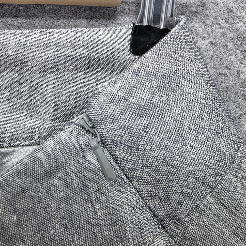 Eileen Fisher Skirt Womens M Gray Knee Length A-Line Lined Linen Blend Work - Picture 5 of 7